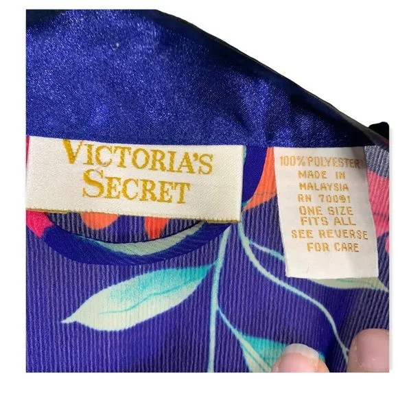Vintage 90s Victorias Secret Gold Label Multicolor Floral Lightweight Robe One S